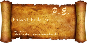 Pataki Emőke névjegykártya